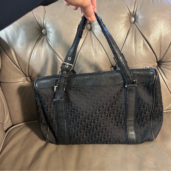 Christian Dior Vintage black canvas Diorissimo Boston bag Satchel Project Bag - Picture 2 of 13